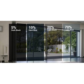 G Greenfilm Static Cling Window Tint 5% Easy DIY for Home and Residential and Automotive, No Glue Privacy Dark Black Window Film (24" x 82")