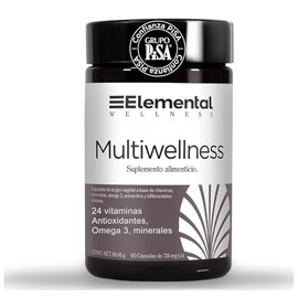 ELEMENTAL Multivitamínico Wellness 90 Cápsulas Diario Sin Gluten