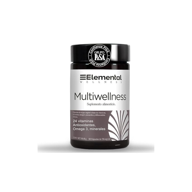 ELEMENTAL Multivitamínico Wellness 90 Cápsulas Diario Sin Gluten