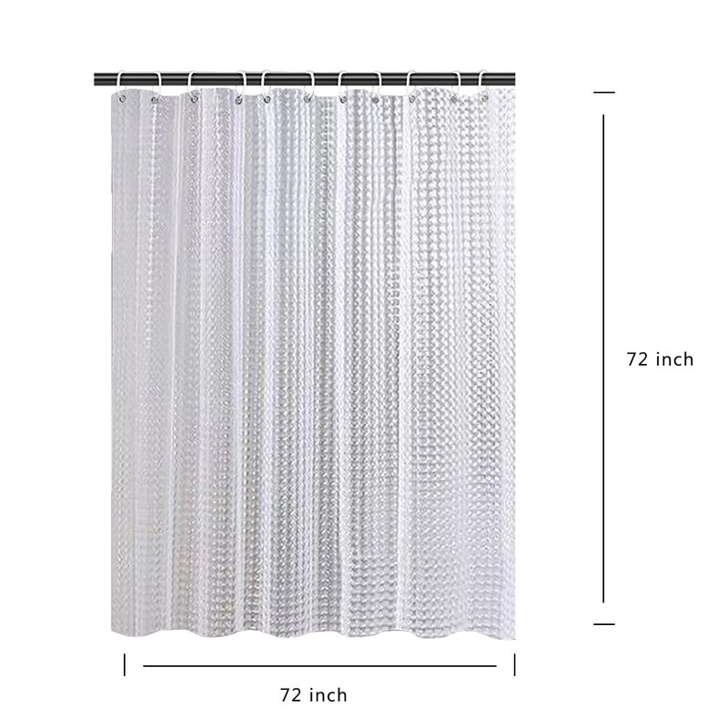 Clear Shower Curtain Liner, 100% Waterproof EVA 3D Shower Curtains
