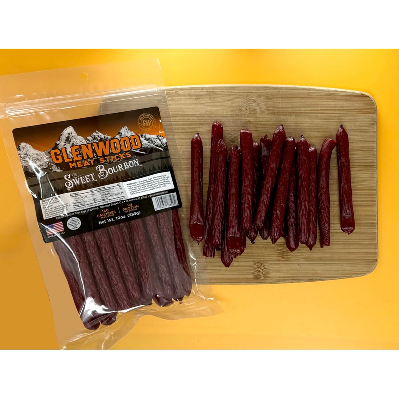 Glenwood Meat Sticks High Protein, 10 Ounce (Sweet Bourbon)
