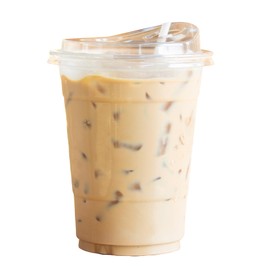 AIOS 50 x PET Takeaway Cups with Sip Through/Sip Thru Lids (400ml/14oz)