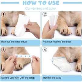 40pcs Disposable Dog Boots for Injured Paws, Disposable Dog Socks Waterproof Paw Protectors with Non-Slip Sole, Post-Surgery & Wound Care Pet Foot Covers for Small to Medium Dogs, Indoor/Outdoor Use