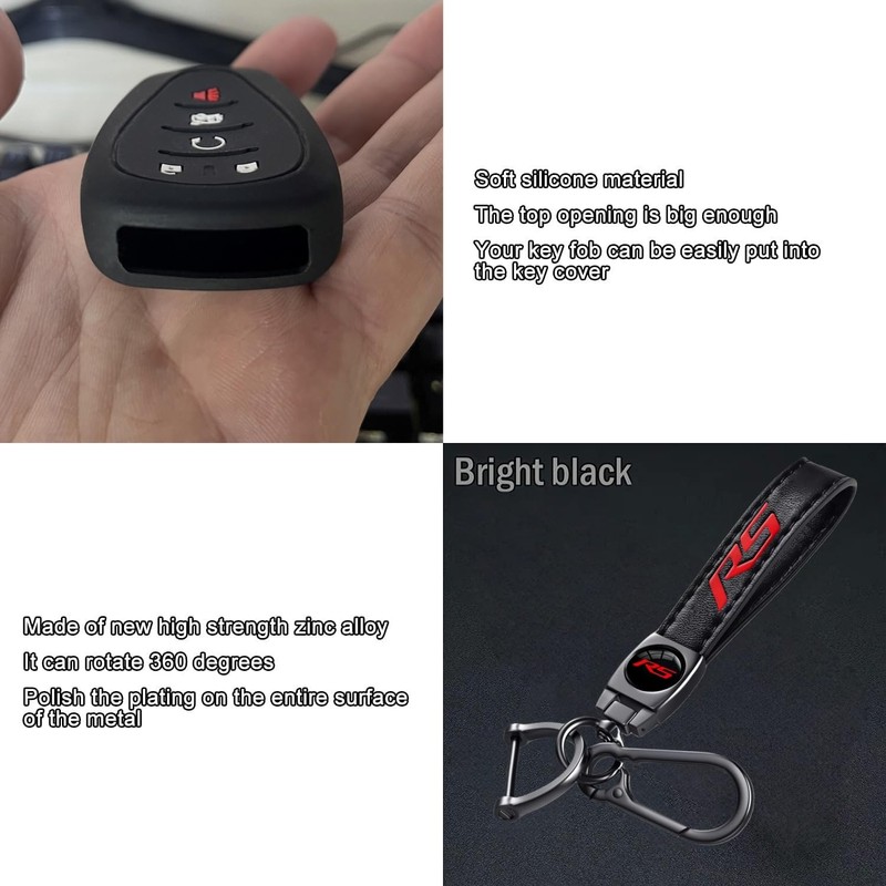 RS Silicone Rubber Key Protector with Key Chain Compatible with