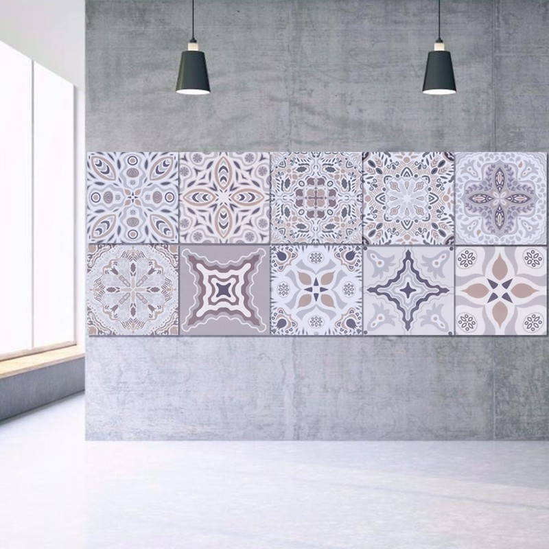 10pcs Self adhesive PVC Tile Floor Stickers Bathroom Kitchen Wall