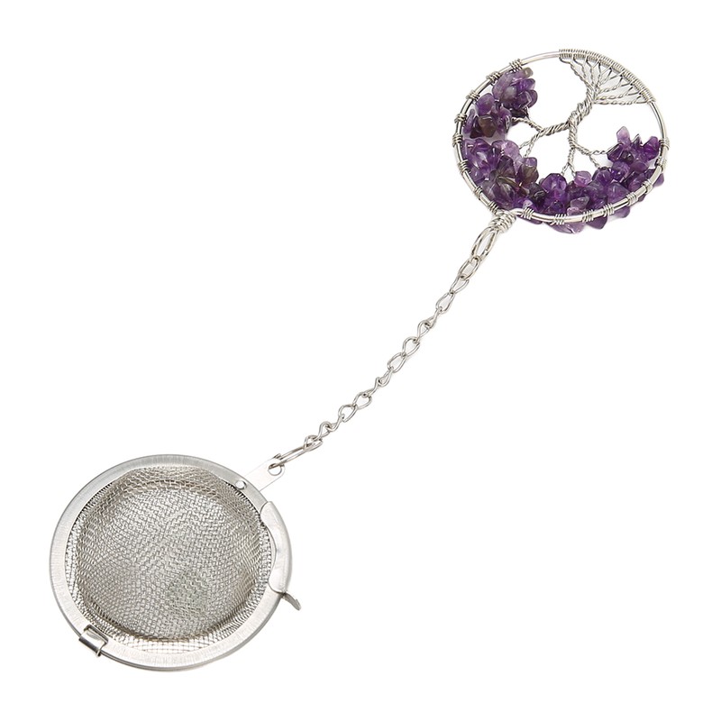 Tea Infuser Artificial Crystal Stone Tea Strainer Stainless Steel Diffuser