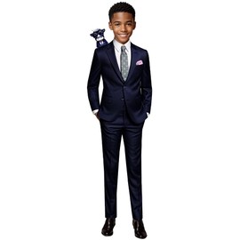 Black n Bianco Conjunto de cinco piezas de traje ajustado estilo rosa para niños, Eve Navy, 16