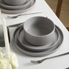 Stone Lain Haven Stoneware 12-Piece Dinnerware Set, Grey - Plates