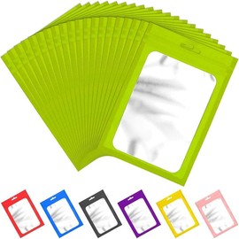 100 Pieces Resealable Mylar Bags with Clear Window Smell Proof Bags Packaging Bags Foil Pouch Zip Bags for Food Self Sealing Storage Supplies (Black, 2.75×3.93 inches) - Color: green, Size: 2.75×3.93 inches