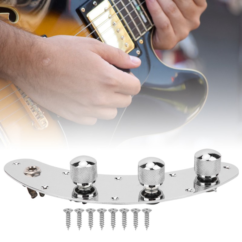 Electric Bass Control Plate Assembly Silver Guitar Musical Instrument Accessories