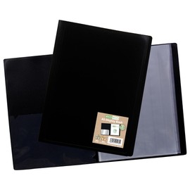eco-eco A5 100% Recycled 10 Pocket Black Flexible Cover Portfolio Book Folder Display Book, eco162