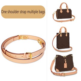 HUADEK Vachetta Leather Purse Strap Replacement Crossbody Handbag Long Adjustable (Beige-Leather strap)