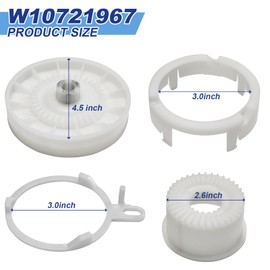 W10721967 Washer Pulley Clutch Kit & W10006384 Washer Drive Belt Replacement for whirlpool, kenmore Washer Replace W10721967, W10006356, ap5951296, PS10057144, W10006352, AP6014712