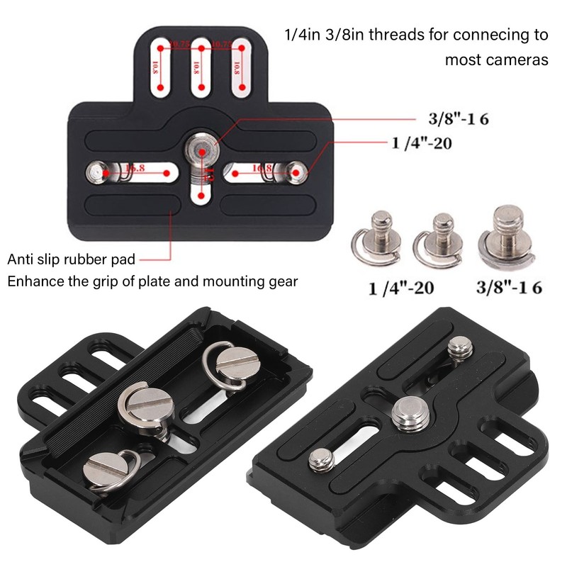 Camera Quick Release Base Plate with 1/4in 3/8in Threads for