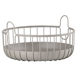 Zone Denmark Inu Small Metal Storage Basket for Kitchen, Bathroom, Children's Room, Home Office, Diameter 22 cm, Height 8 cm, Taupe