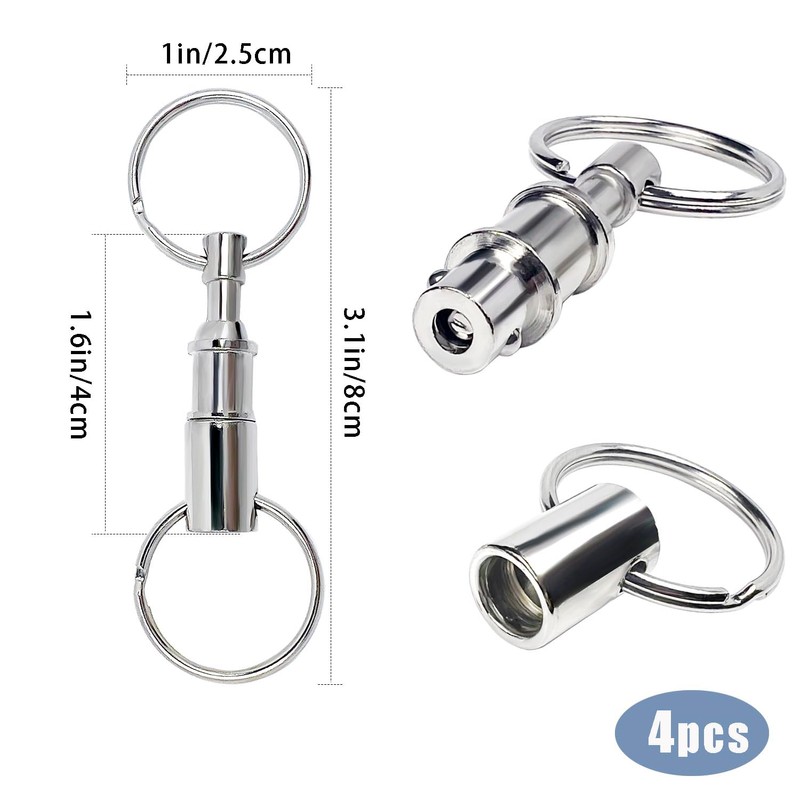 Tenalleys 4 Pack Quick Release Keychain Detachable Pull Apart Keychain