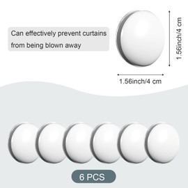 Kifmurase 6 Pcs White Magnetic Shower Curtain Weights, Plastic Covered Heavy Duty No Sew Shower Curtains Strong Magnets, Prevent Curtain Liner from Blowing Around, Work for Drapery Tablecloth Flag