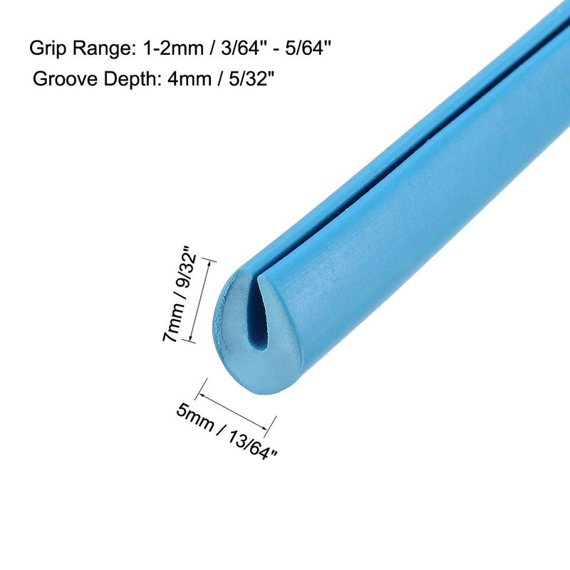 uxcell Edge Trim U Seal Blue Rubber Plastic U Channel