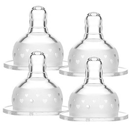 Matyz 4-Pack Silicone Replacement Nipple for Matyz Wide Neck Bottles, Fast Flow, 6 Months to 12 Months (Size L)