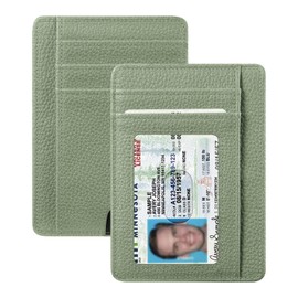 Fintie Slim Minimalist Front Pocket Wallet, RFID Blocking Credit Card Holder Card Cases with ID Window for Men Women (Sage Green)