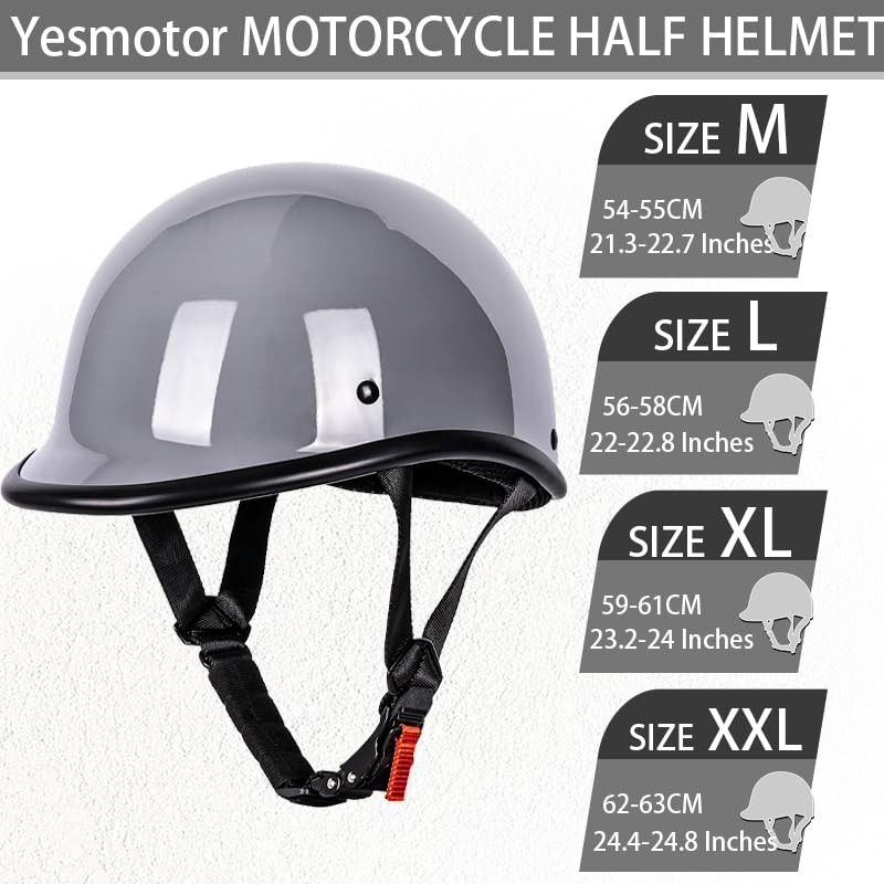 Yesmotor Half Helmet Polo Cap Half Shell Open Face Motorcycle