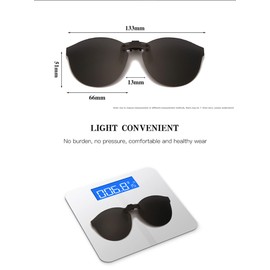 YAMEIZE Polarized Clip-on Frameless Sunglasses Anti-Glare UV400 Protection Flip Up Rimless Lens for Men Women Driving Travelling Outdoor Sport