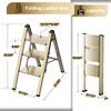 3 Step Lightweight Folding Ladder for Home, 330lbs Aluminum Step