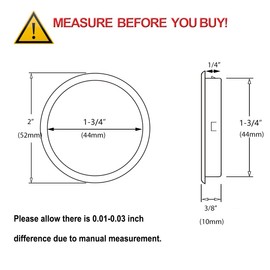 HOMOTEK 4 Pack Closet Door Finger Pull 1-3/4”, Easy Snap in Installation, Black,Fits a 3/8” Depth x 1-3/4" Diameter Opening Hole
