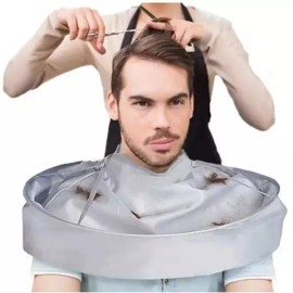 DIY 미용 가운 우산 면도 커버 앞치마 가정용 청소 보호 DIY Beauty Gown Umbrella Shaving Cover Apron Home Cleaning Protection [Silver]