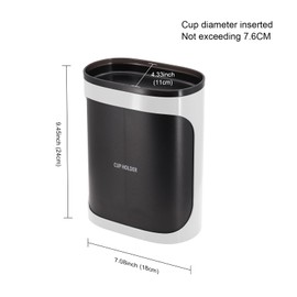 Cup Dispenser Wall Mounted, Disposable Paper Cup Dispenser, Double Tube Water Cup Dispenser, Holds 80 Cups up to 3" Diameter, Office, Home, Restaurant, Dustproof Plastic Cup Holder (White)