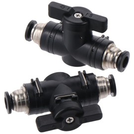 SHUATI 2PCS 6mm OD Pneumatic Ball Valve,Push to Connect Fitting Ball Valve,Air Control Valve Quick-Fit Straight-Through Quick-Connect Unions