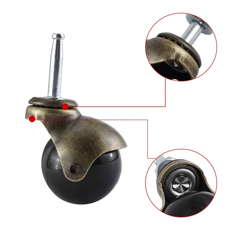 Artilife 4Pack Caster Wheels 2" Antique Copper Caster with 5/16"