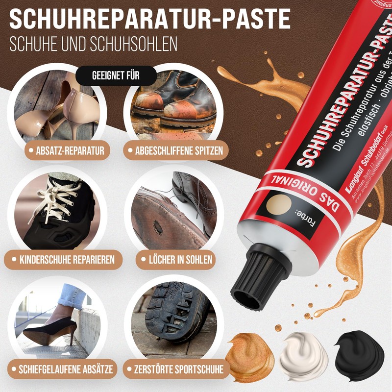Langlauf Schuhbedarf Repair Paste Shoes and Shoe Soles, Shoe Repair