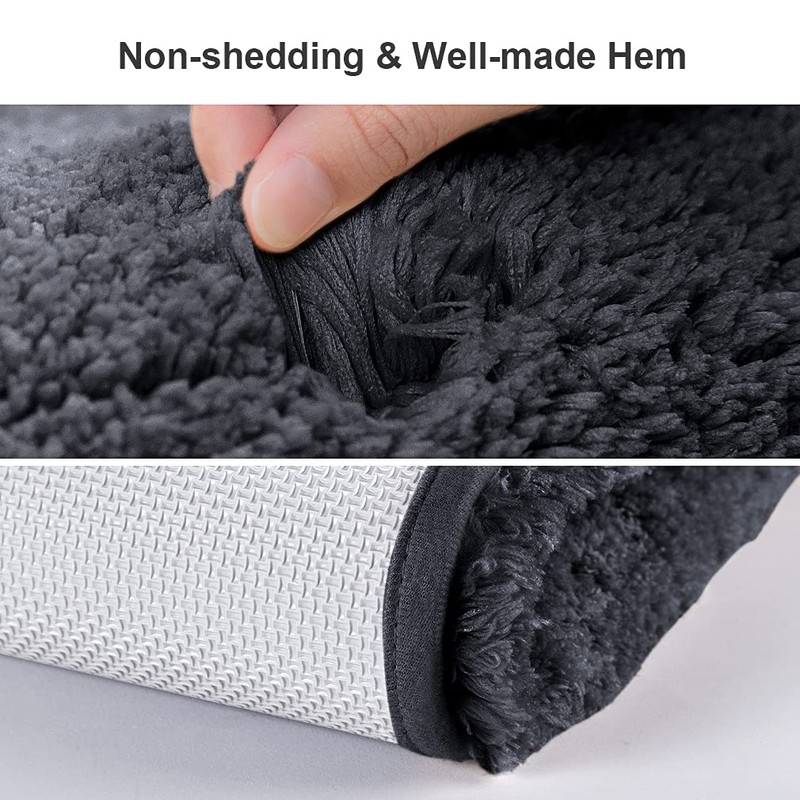 Upgraded Soft Absorbent Non Slip Bath Mat 16"x24" Fluffy Thick