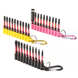 Geinxurn 30-Piece Impact Resistant Torx Screwdriver Bit Set, T20 T25 T7-T40 50 mm Bit Set Magnetic Hex Shank with 60 mm Bit Holder and Coloured Soft Hanging Strips Powdered Yellow Black