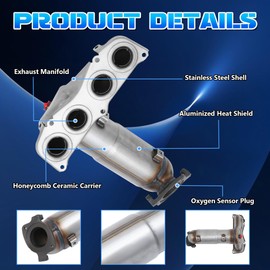 Inracity 0961691 Front Exhaust Manifold Catalytic Converter Fit for Toyota Camry 2.4L 2007 to 2011, EPA Compliant