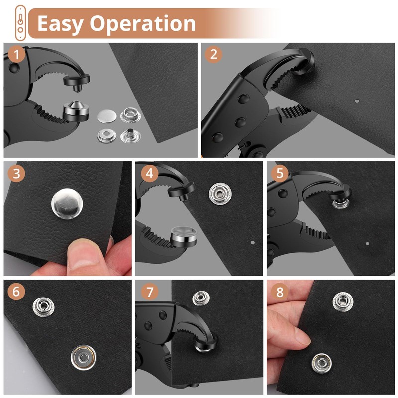 Snap Fastener Tool, Kamtop Heavy Duty Snap Button Plier with