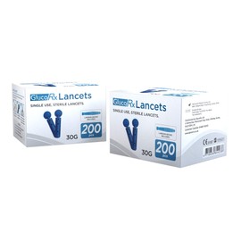 GlucoRx Sterile Lancets (30g), 200 Pack