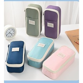 Big Capacity Pencil Pen Case Office College School Storage High Capacity Bag Pouch Holder Box Organizer for School Student (Purple, 22 * 9.5 * 7CM)