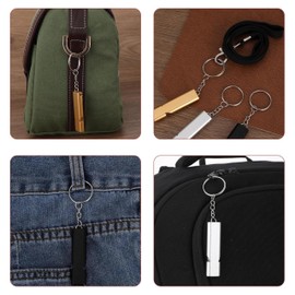 3 Whistle, Signal Whistle, Loud Emergency, Metal Emergency Whistle with Key Ring, Referee Outdoor Emergency Survival Whistle (Gold, Silver)