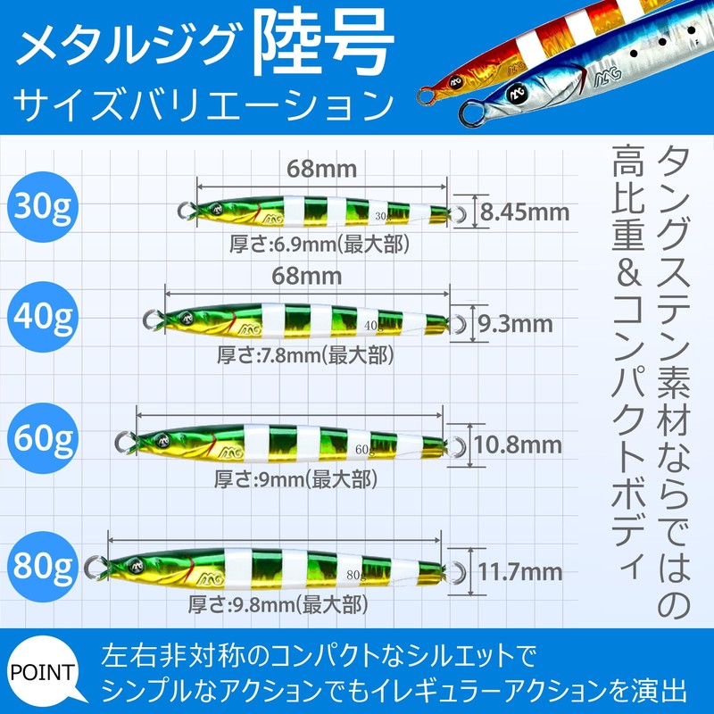 Allgu タングステンジグ 陸号 60g ピンクシルバー バーチカル ライトジギング TG SLJ メタルジグ