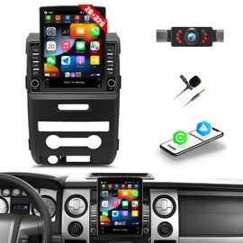 9.7'' Vertical Touch Screen for Ford F150 2009-2014 Car Radio with Wireless Apple Carplay Android Auto, Bluetooth Stereo Upgrade for F-150 in-Dash GPS Navigation, WiFi, HiFi, FM, SWC, Mic, Backup Cam