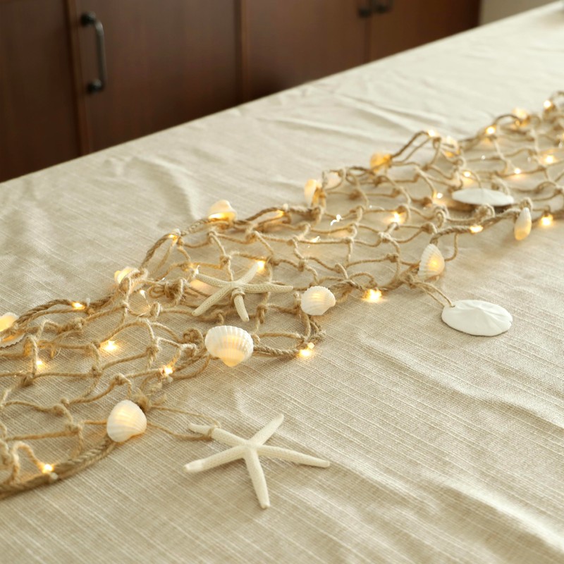 MIYA LIFE Seashell Garland Ocean Light for Beach Decor 7.2FT