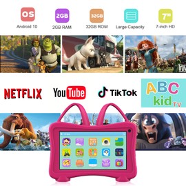 okulaku Children's Tablet 7 Inch Tablet for Children 32GB Rome 64GB Expandable Toddler Tablet with Drop Protection Housing WiFi Dual Camera Child Lock Kids App