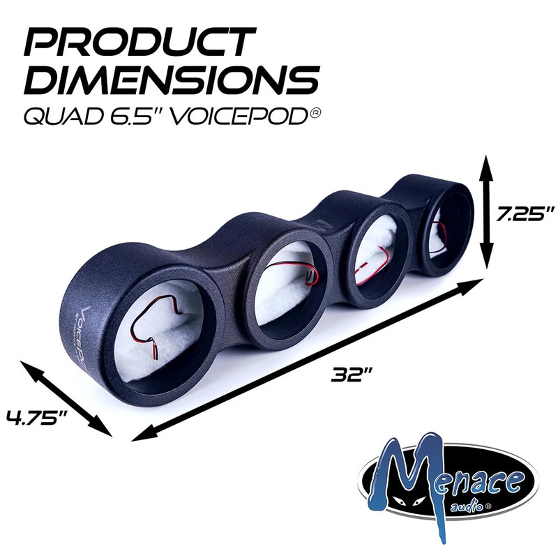 Menace Audio® VOICEPOD® Quad (4) 6.5" Empty Midrange Enclosure