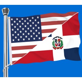 Dominican USA Flag,Big 3x5 FT Dominican Flag,36x60 Inch Large Double-Printed Durable 150D Thick Polyester Decorations with 2 Brass Grommet