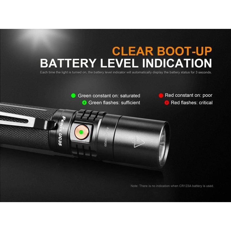 Fenix UC35 V2.0 Rechargeable Tactical Handheld LED Flashlight 1000 Lumens