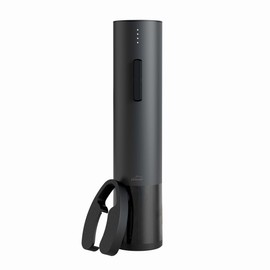Lacor - 63056 - Black Luxe Electric Corkscrew, Stainless Steel, Automatic Wine Opener, Elegant, Modern and Ergonomic, Lighting and LED Display, Diameter 4.8 x 22 cm, Matte Black