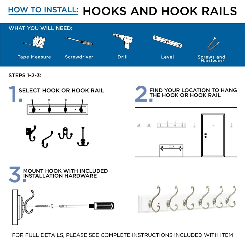 Franklin Brass (1-Pack) Coat and Hat Wall Hooks Double Hooks