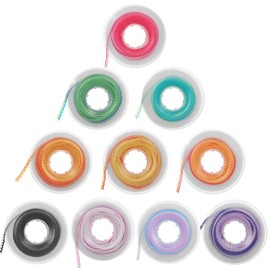 OMISTAR 10 Rolls Orthodontic Tooth Braces Chains, 2-in-1 Orthodontic Rubber Chains, Two-color Braces Power Chains Consisted Force in Closed Short Long Filaments Chain in 15 Ft